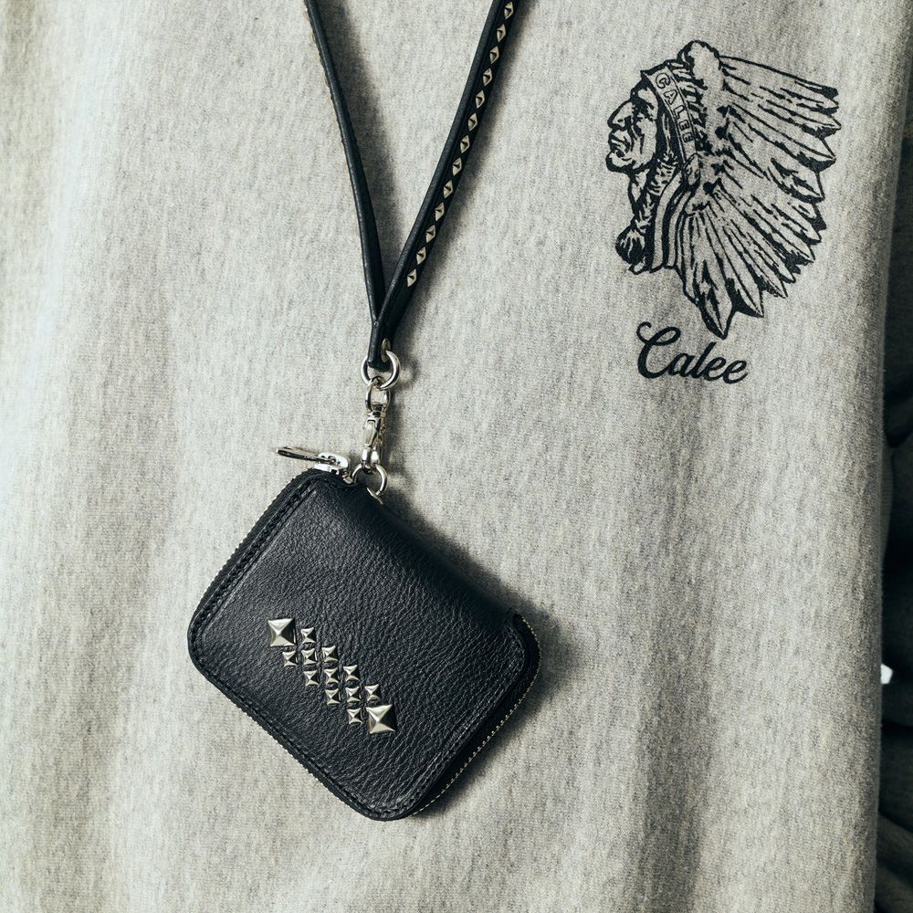STUDS LEATHER ZIP MULTI WALLET / スタッズ ジップウォレット / CL-25AW010LE