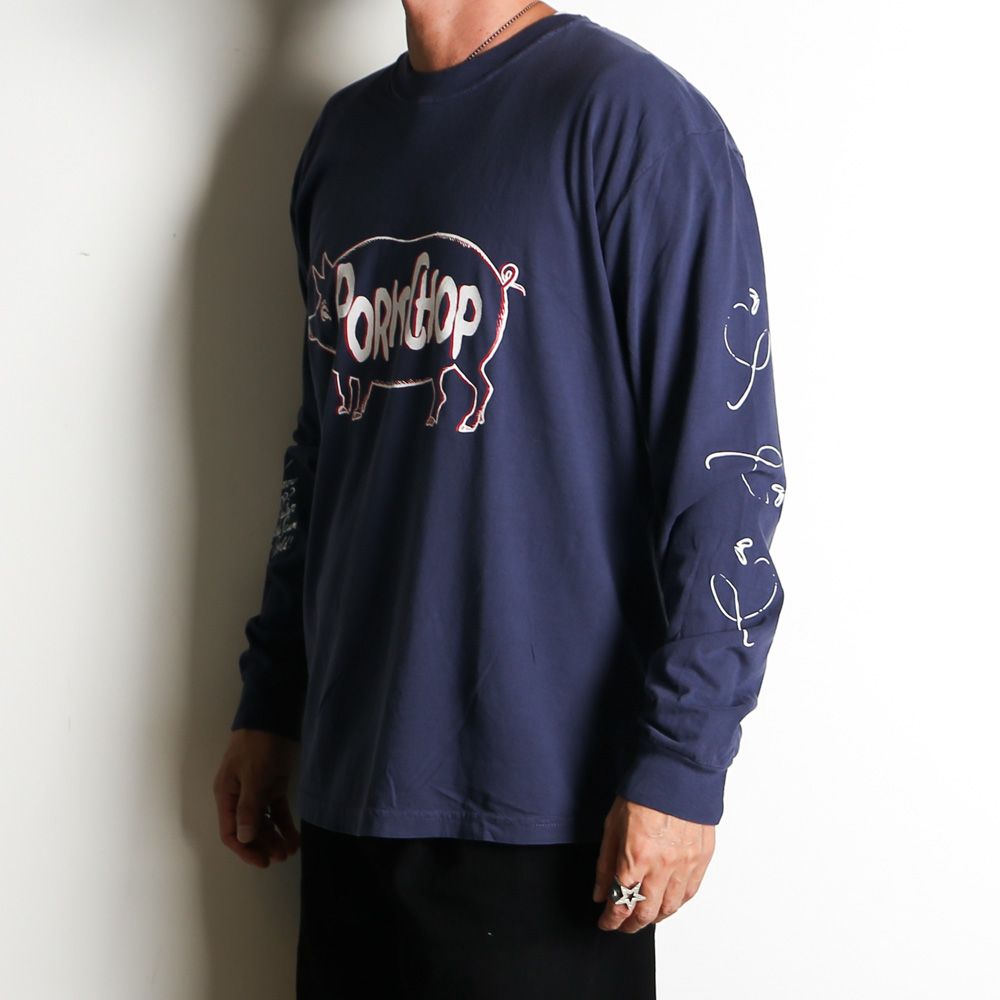 SCUM PORK L/S TEE - NAVY / ロングスリーブTシャツ