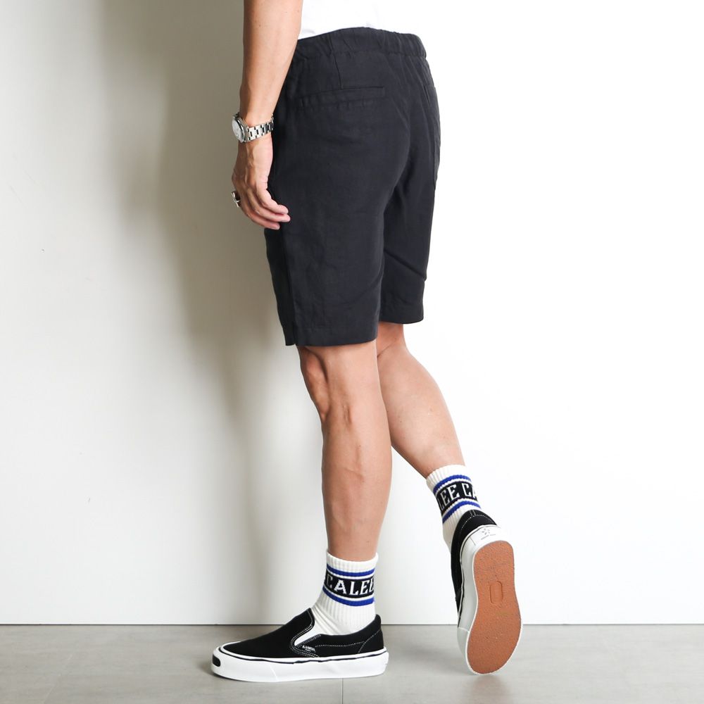 【ENZO BLUES】linen banding shorts リネン ショーツ 기본 레이아웃 - Linen Banding Shorts (Charcoal) - ENZO BLUES