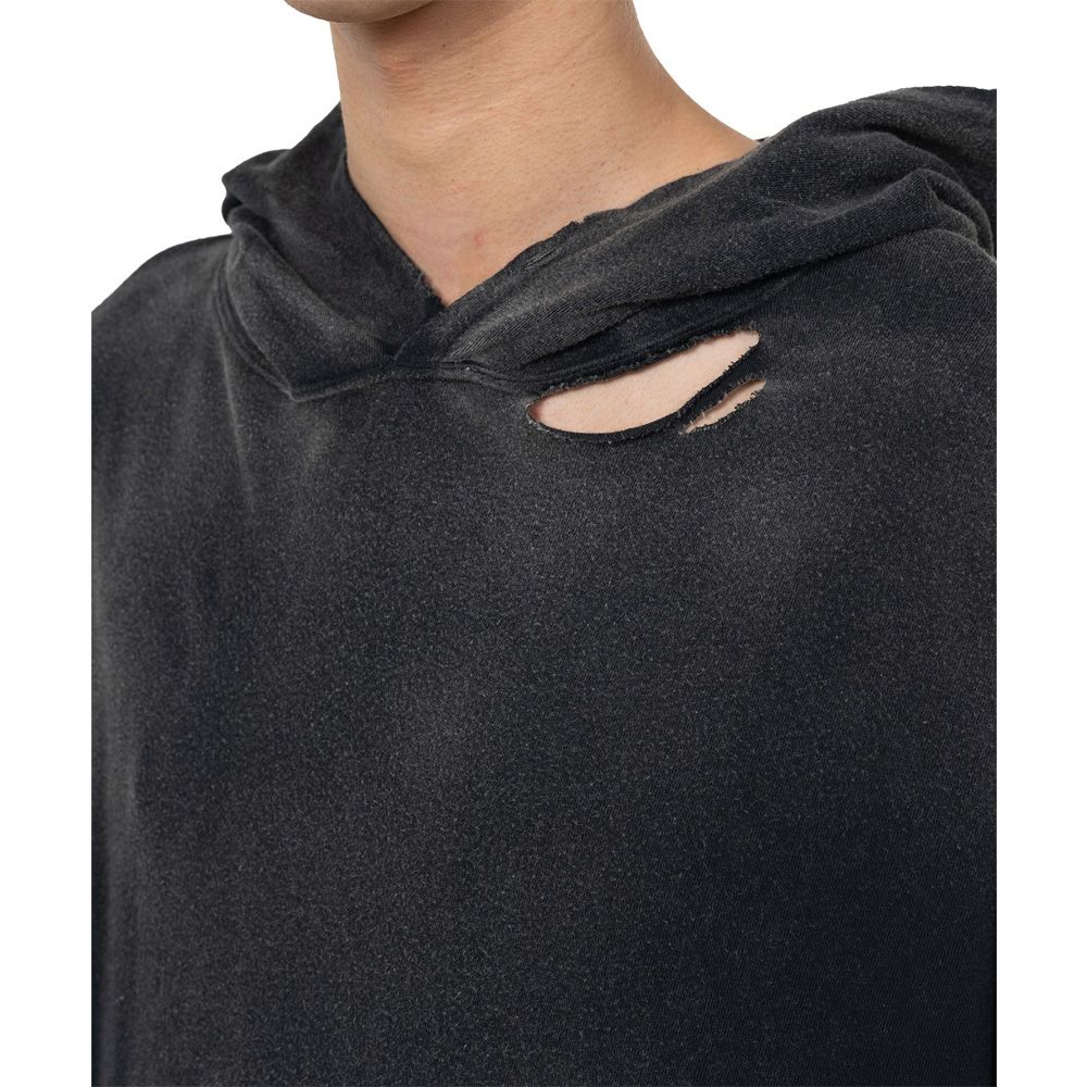 Distressed Light Weight Hoodie - BLACK / ライトウエイト フーディー / G15HD089