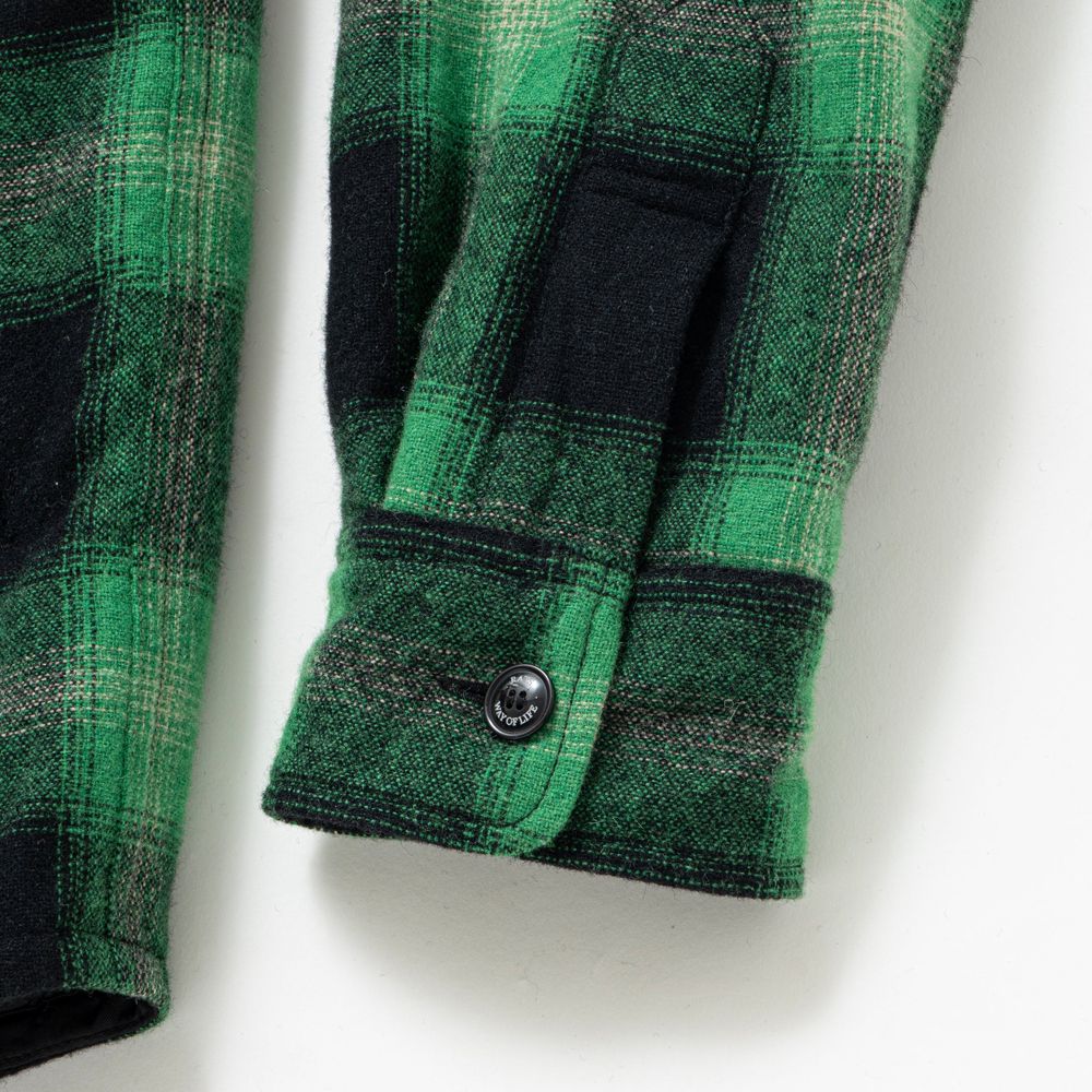 WOOL CHECK SHIRT JKT - GREEN / シャツジャケット / 25'RS-1104