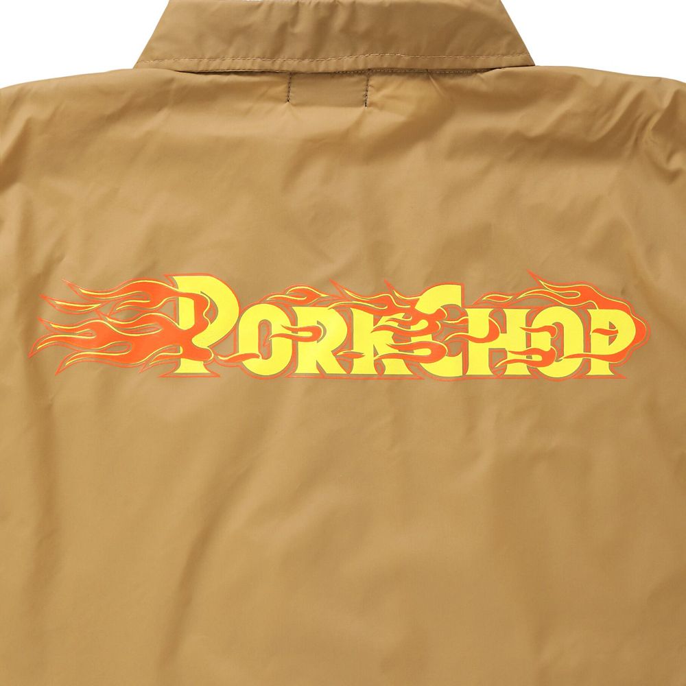 BURNING LOGO COACH JKT - KHAKI / コーチジャケット
