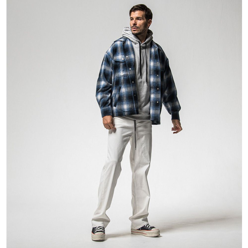 flannel check JK - BLUE / フランネルチェック CPOジャケット / RC38-JK-007