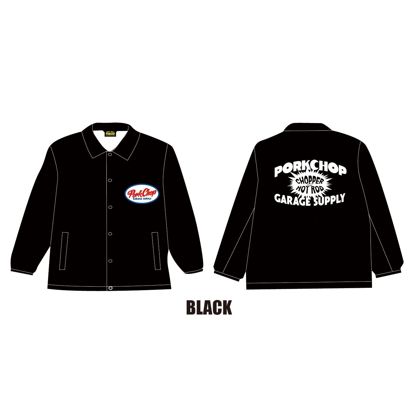 ジャケット・アウター PORKCHOP - COACH JACKET (BLACK) MASSES - × PORKCHOP / NYLON JKT HOG P / コーチジャケット / 1249001