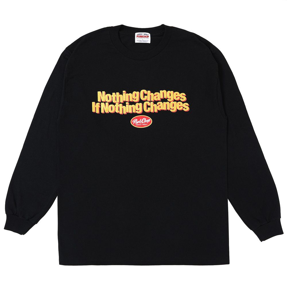 NC OVAL SCRIPT L/S TEE - BLACK / ロングスリーブTシャツ