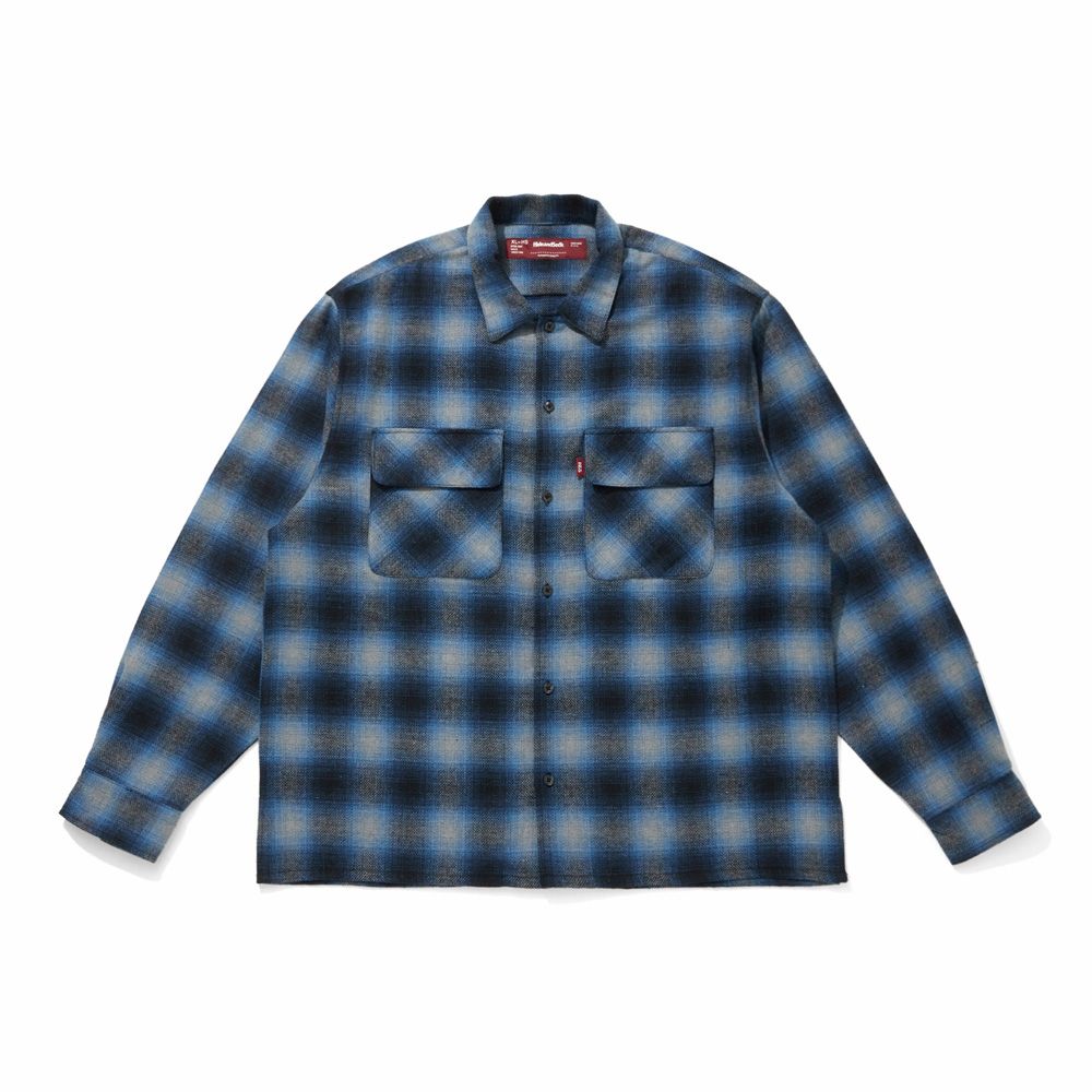 Wool Ombre Check L/S Shirt (26aw) - Blue / チェックシャツ / HS-100626