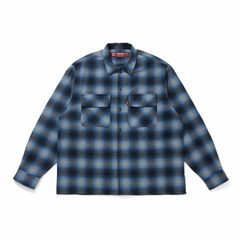 Wool Ombre Check L/S Shirt (26aw) - Blue / チェックシャツ / HS-100626