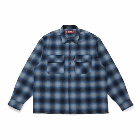 Wool Ombre Check L/S Shirt (26aw) - Blue / チェックシャツ / HS-100626