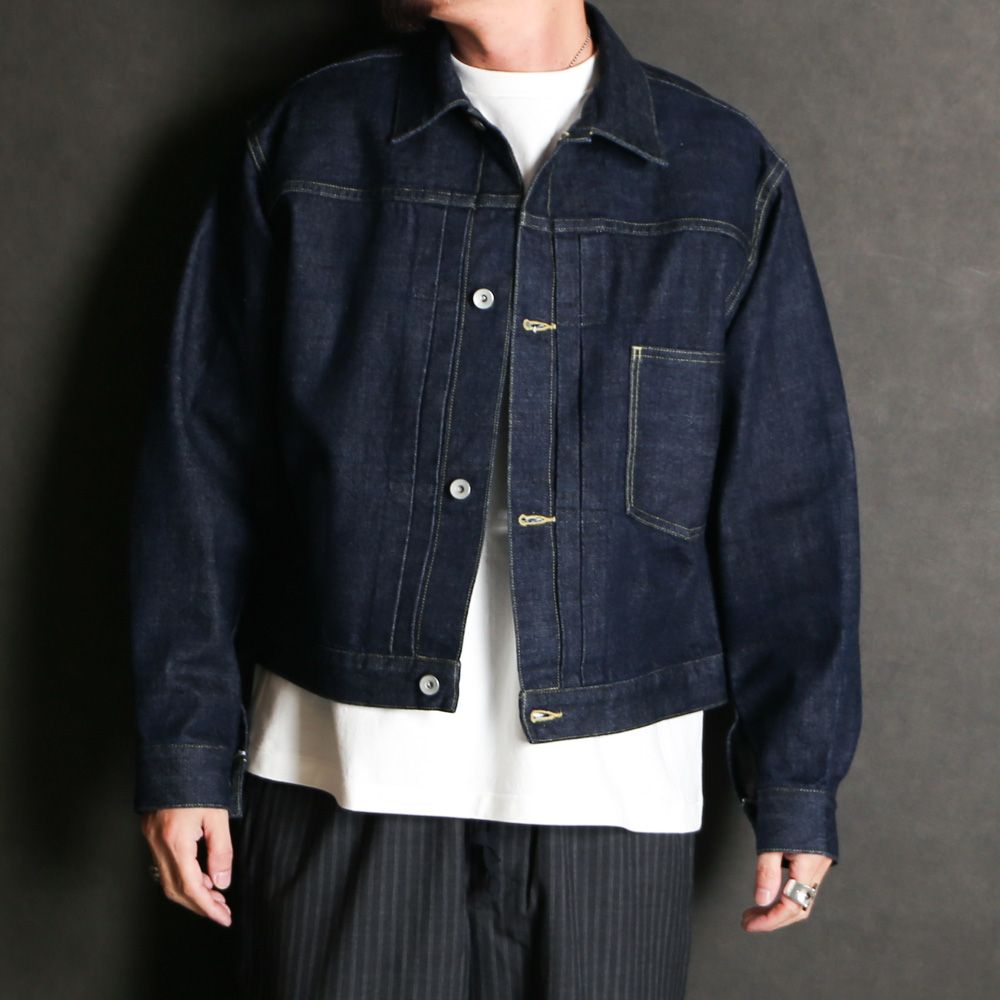 DENIM JACKET - INDIGO O.W / オーガニックコットン 13.5oz セルビッチデニム - TYPE-1 デニムジャケット / M26A10BL01C
