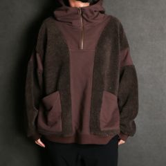 BOA×SWEAT HOODIE / ボア×スウェット ハーフジップパーカー / 179203