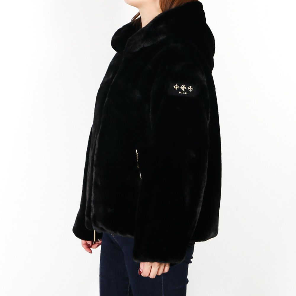 【レディース】 YUMOLA ユモラ - BLACK / エコファー フードブルゾン (フリース) / LJXA0039033588