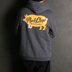 SCRIPT PORK HOODIE - ASH BLACK / プルオーバーパーカー