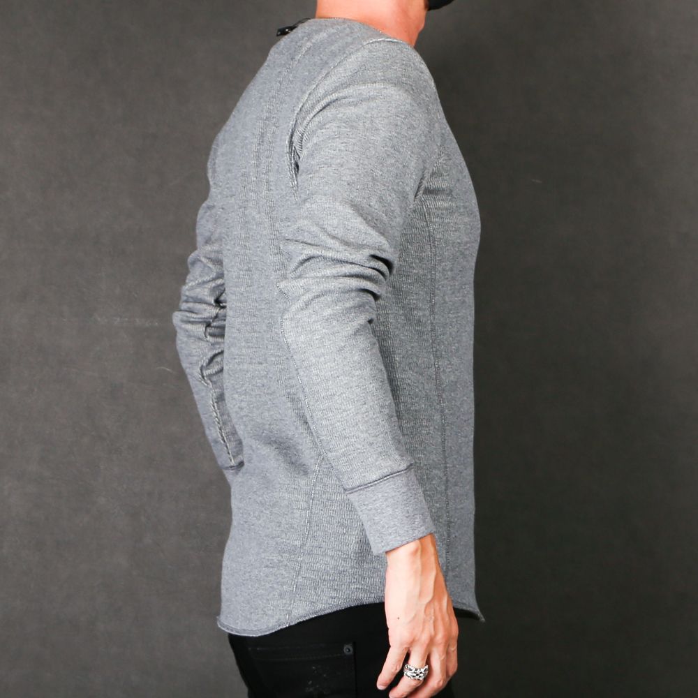 henley long-T(back boa) / ボアフリース ヘンリーネックTシャツ / 7907 lj88s