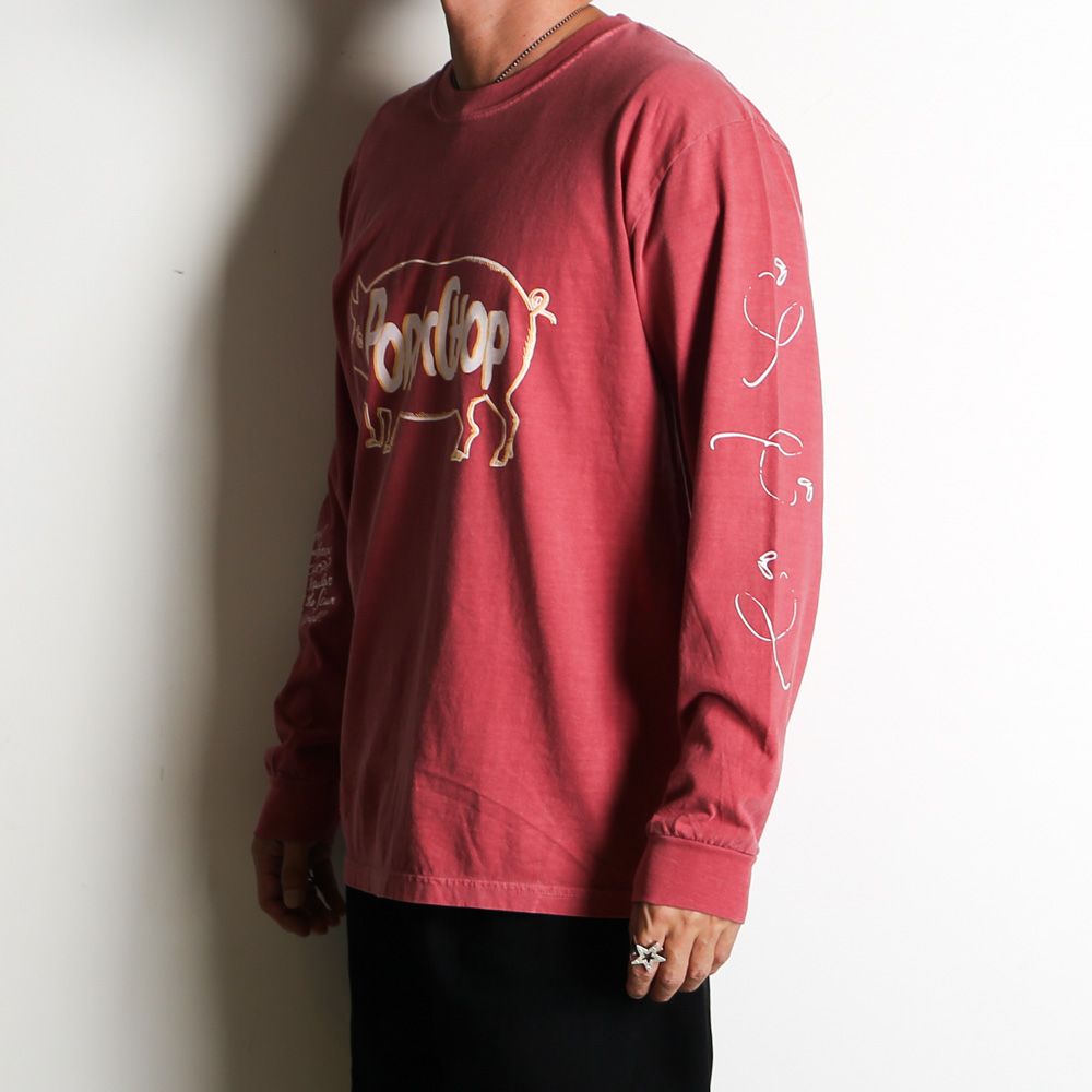 SCUM PORK L/S TEE - CRIMSON RED / ロングスリーブTシャツ