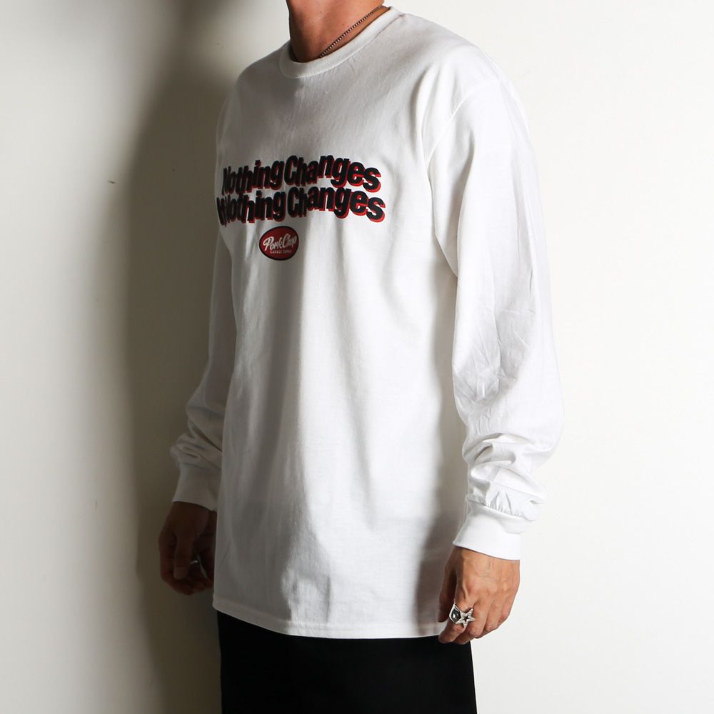 NC OVAL SCRIPT L/S TEE - WHITE / ロングスリーブTシャツ