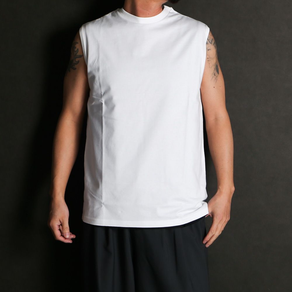 SLEEVELESS TEE - WHITE / オーガニックコットン40/2天竺 - スリーブレスTEE / M26A13CS03A