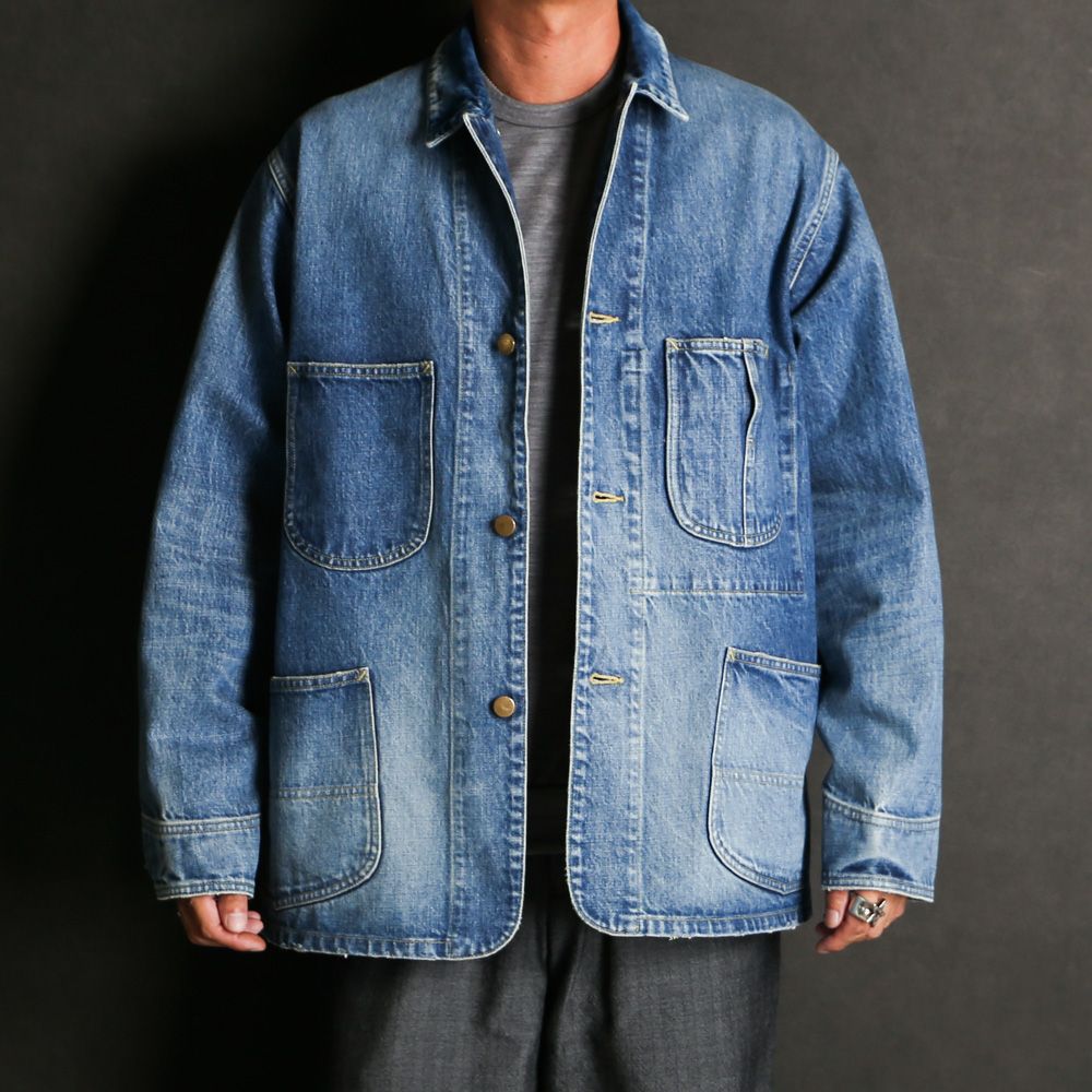 COVERALL JACKET - USED WASHED / オーガニックコットン 13.5oz セルビッチデニム - カバーオールジャケット / M25C02BL01C