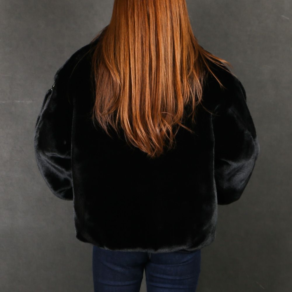 【レディース】 BARBRA バルブラ - BLACK / エコファー スタンドカラーブルゾン (フリース) / LJXA0038033588