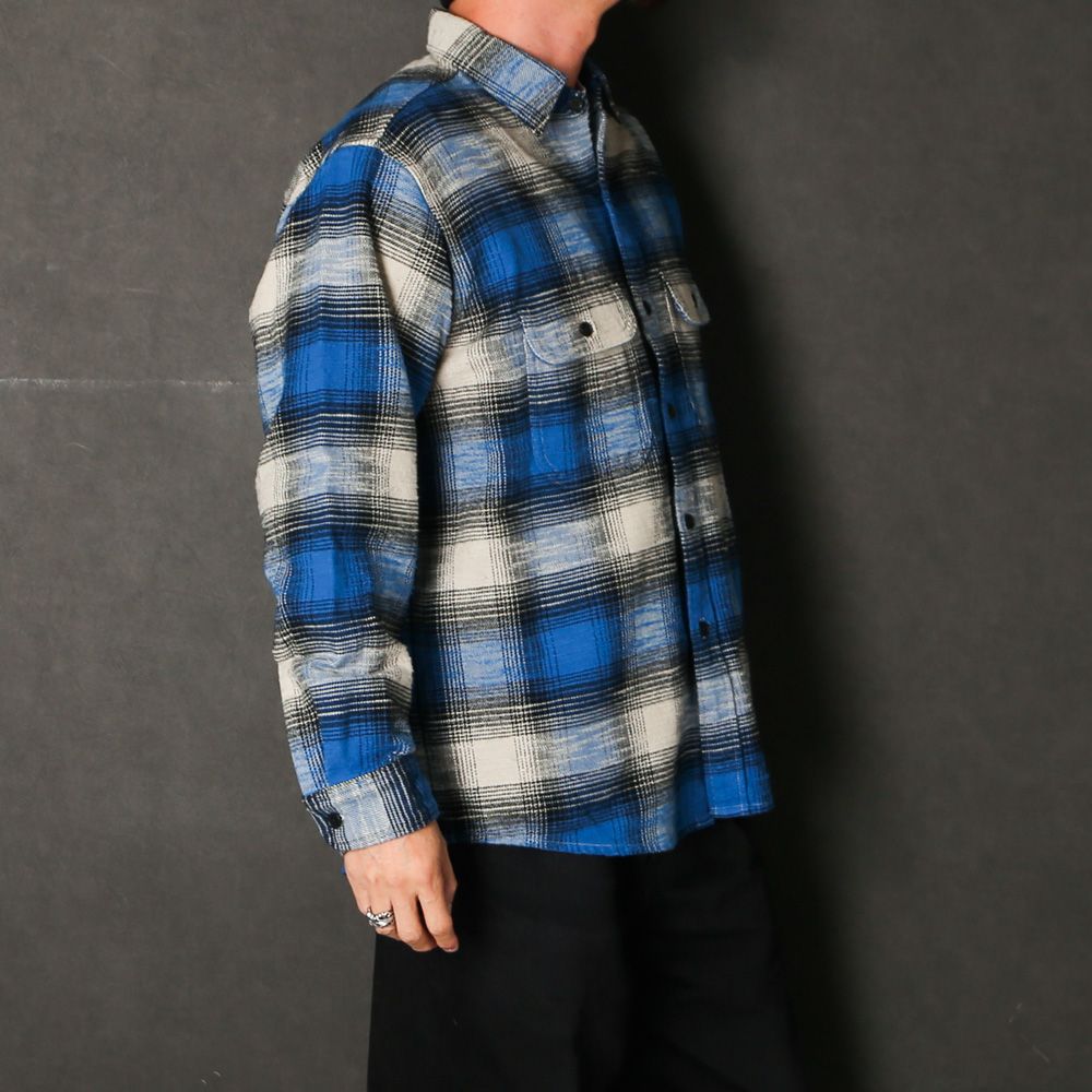 Heavy Cotton Flannel Ombre Work Shirt  - BPT / MDFBF09503
