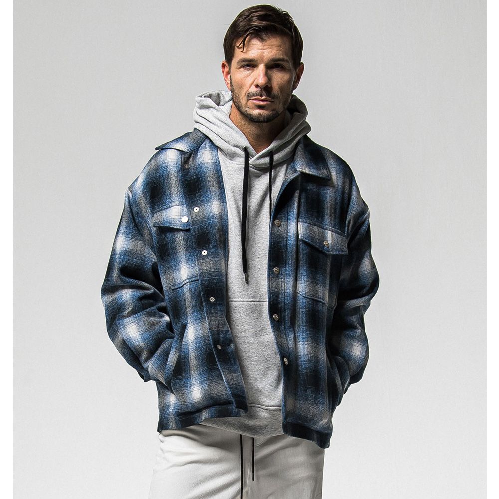 flannel check JK - BLUE / フランネルチェック CPOジャケット / RC38-JK-007