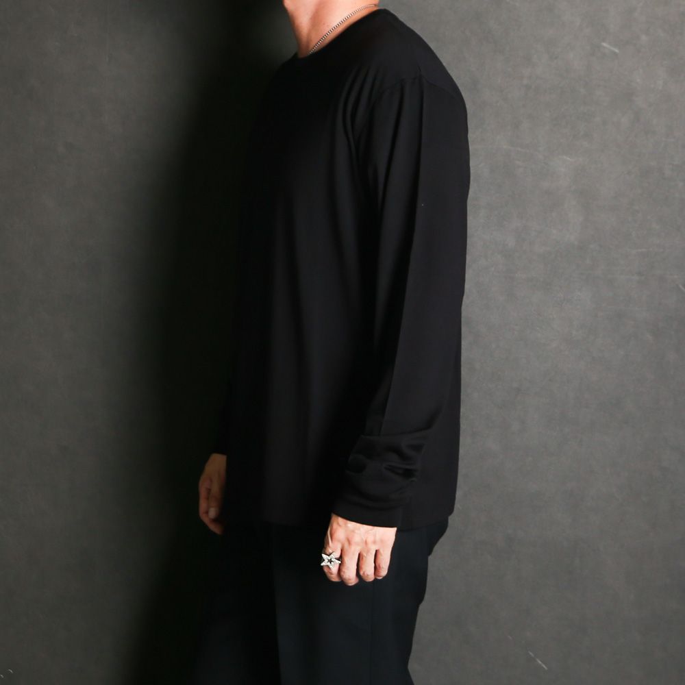 Relaxed Fit L/S Tee - Black / スーパー160sウール 防縮天竺 - リラックスドフィットL/S Tee / A26C12CS01C