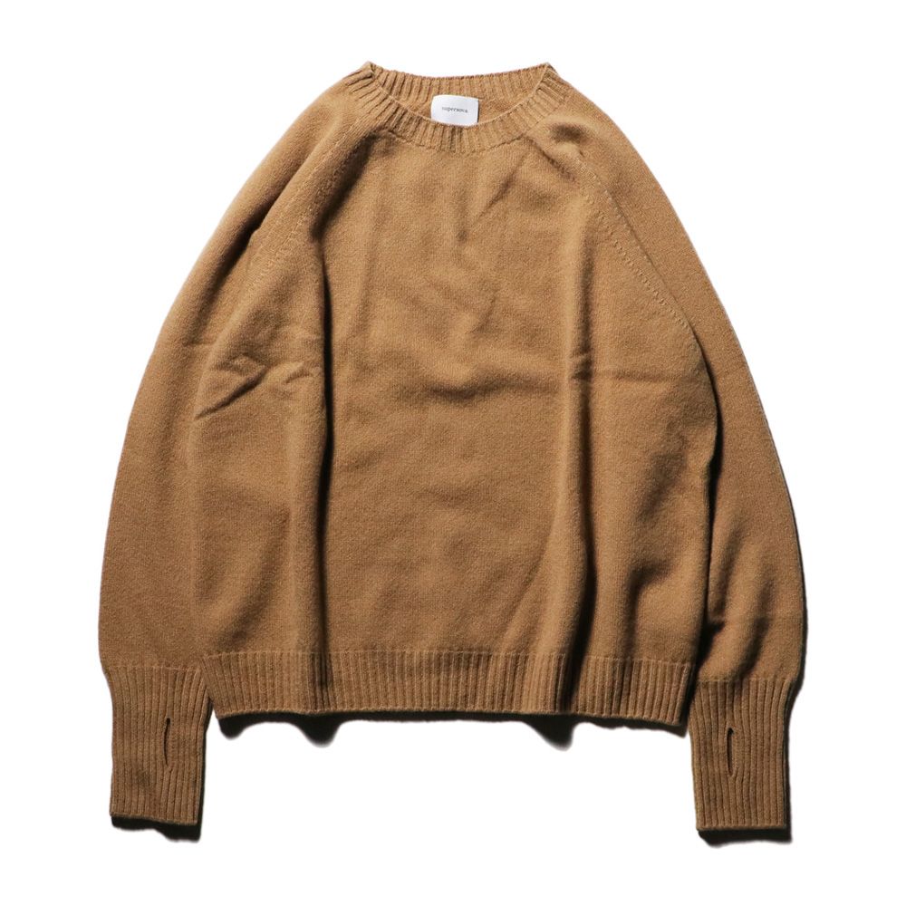 Seamless knit sweater - Wool & cashmere & silk / シームレス クルーネックセーター - ウール & カシミヤ & シルク / SN-592G