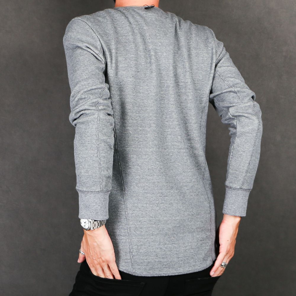 henley long-T(back boa) / ボアフリース ヘンリーネックTシャツ / 7907 lj88s