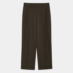 Double Pleated Semi Easy Trousers - Dark Sage / 3/60 オーガニックウールサバイバルクロス® - ダブルプリーテッドセミイージートラウザーズ / A26C07PT02C