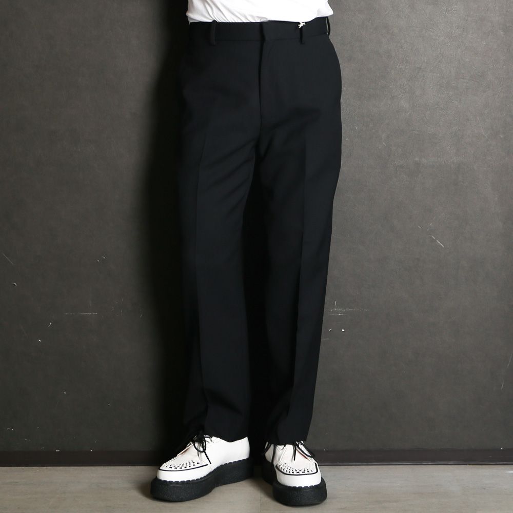 Flat Tapered Trousers - Black / 3/60 オーガニックウールサバイバルクロス® - フラットテーパードトラウザーズ / A26C07PT01C