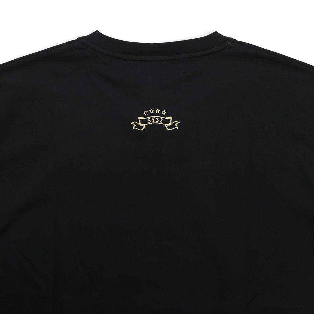 SANS SERIF LOGO L/S TEE - BLACK × GOLD / ロングスリーブTシャツ / 14178J-W