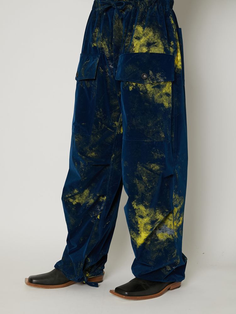 "FLOCKY + PIGMENT PRINT" PARACHUTE PANTS / パラシュートパンツ / TA23AW-PT018