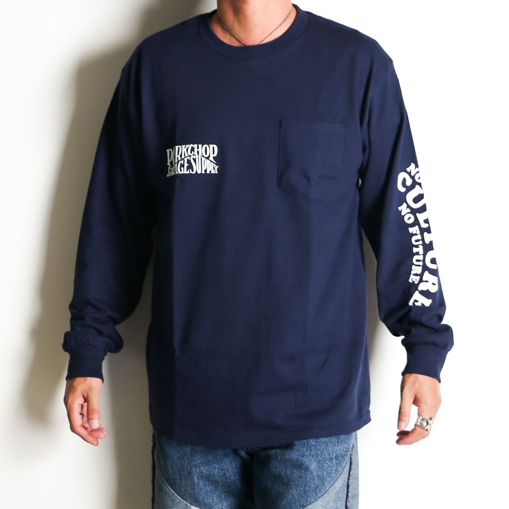 WAVE LOGO L/S TEE - NAVY / ロングスリーブTシャツ