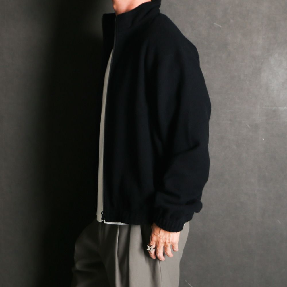 TRACK JACKET - BLACK / スーパー130s ウールナッピング - トラックジャケット / M25D10CS01C