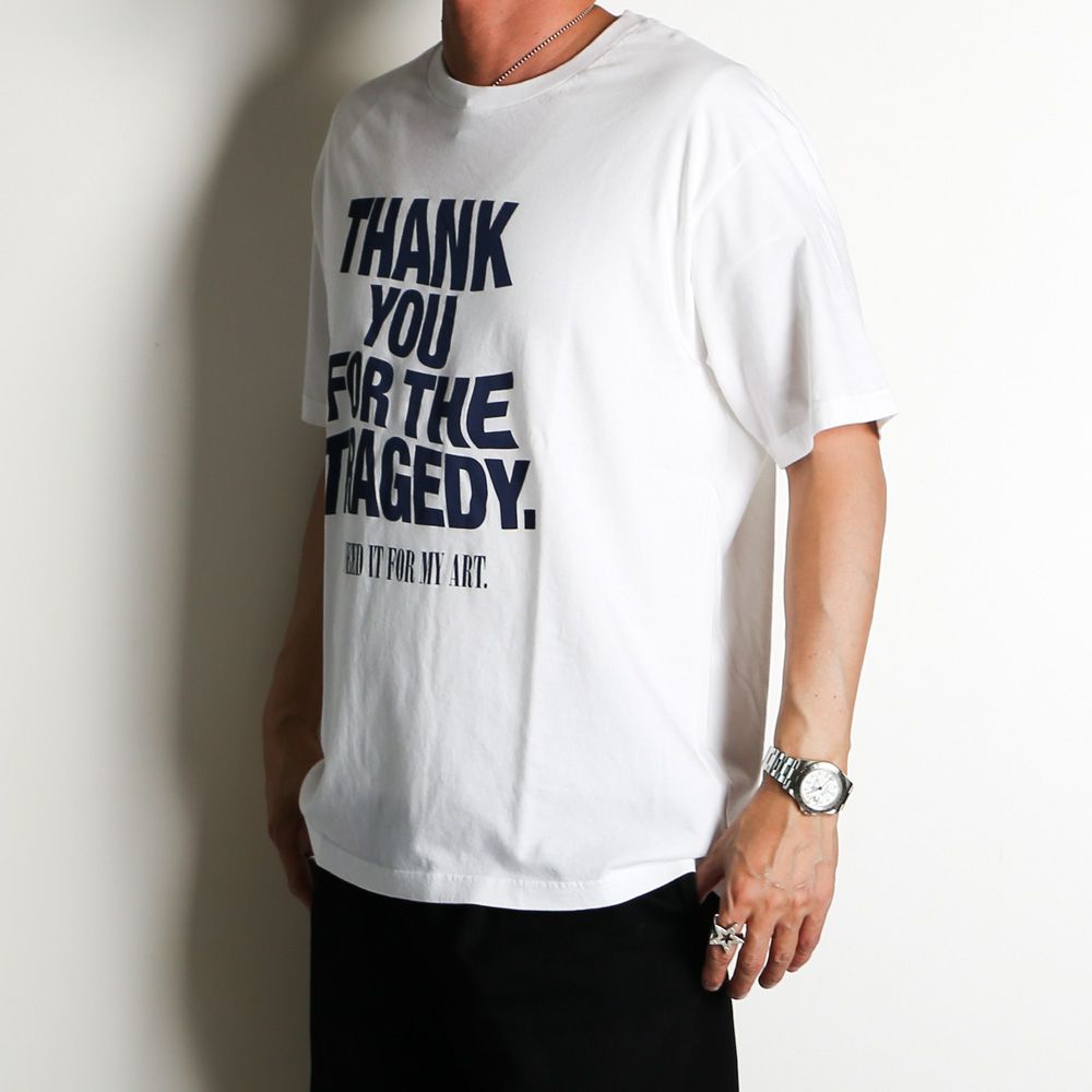 MINEDENIM - THANK YOU FOR THE TRAGEDY T-SH - WHT / 2505-4002