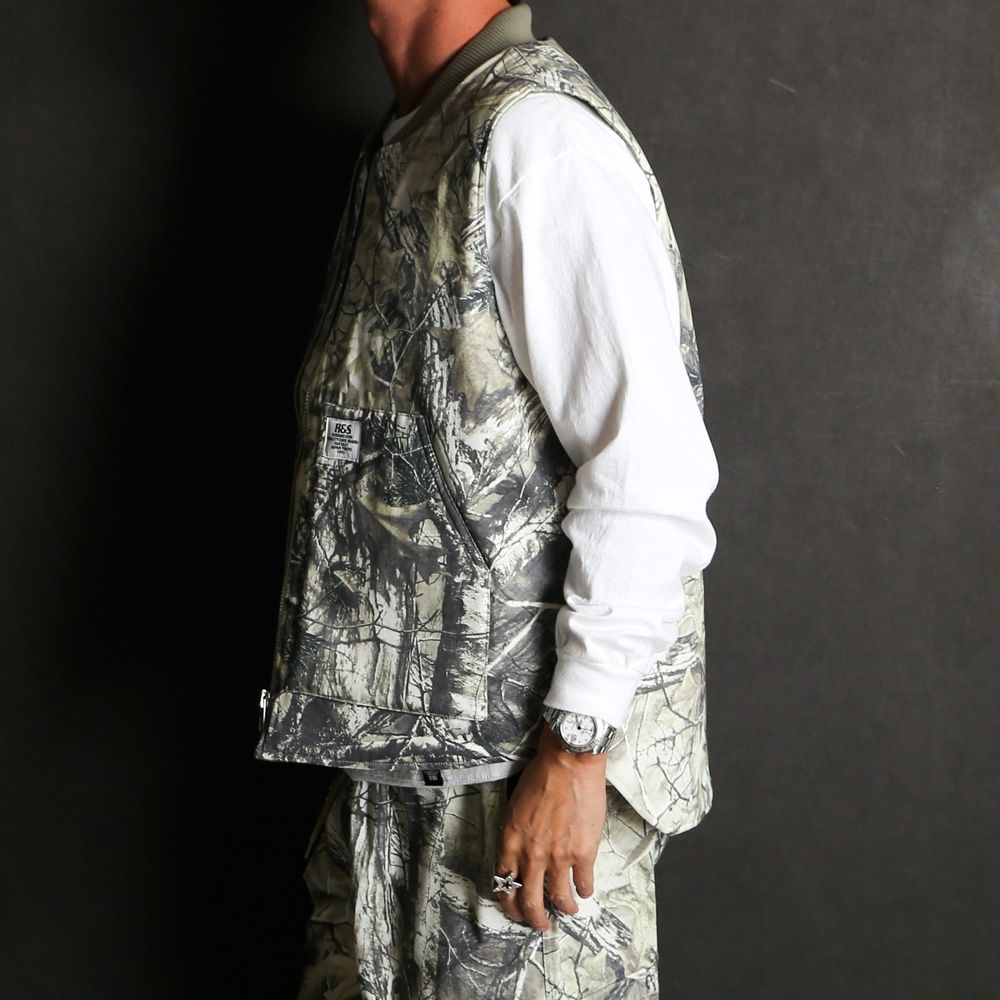 Camo Zip Work Vest - Beige Camo / ワークベスト / HJ-100225