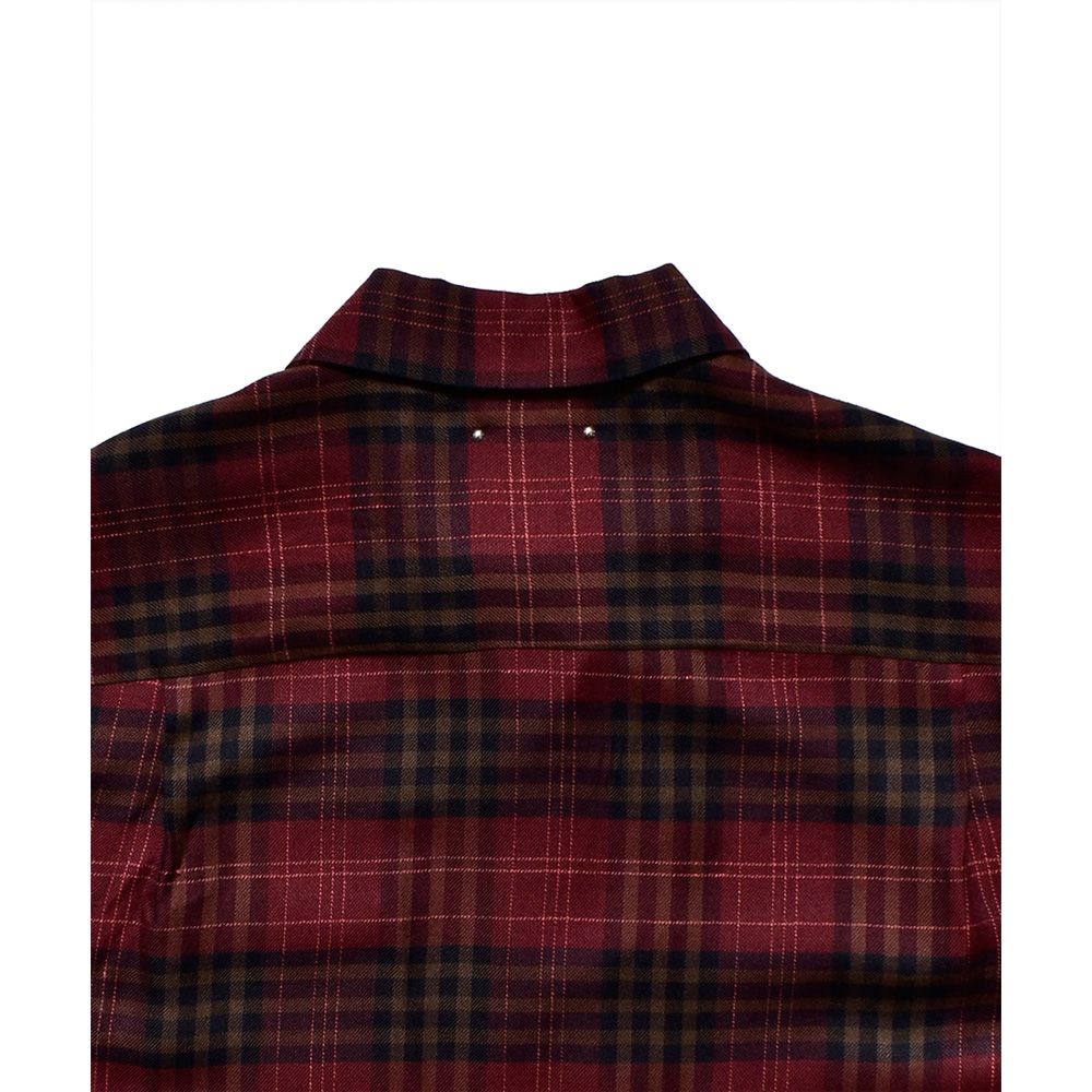 Ry.Wool Check Open Collar SH / 2309-5003