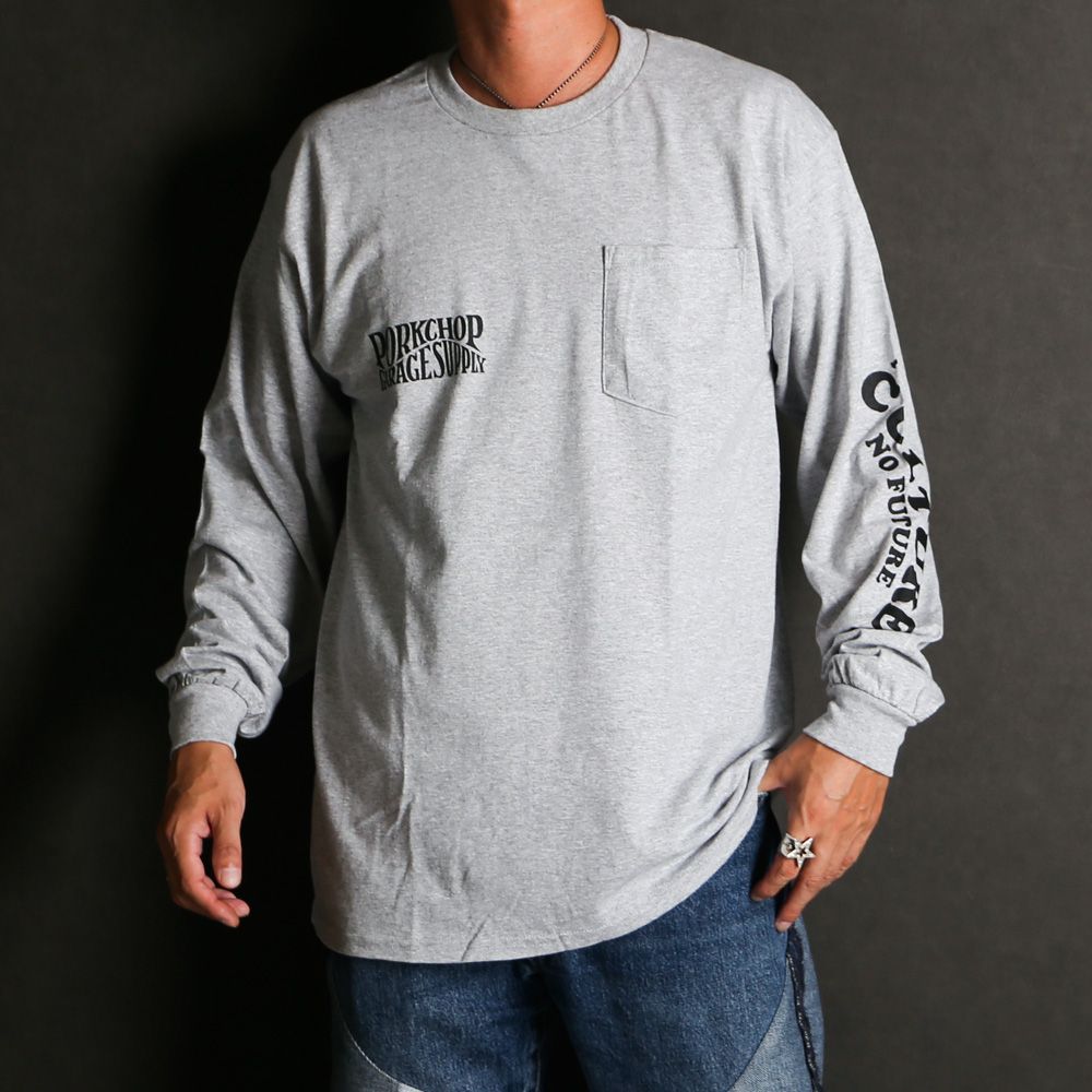 WAVE LOGO L/S TEE - GRAY / ロングスリーブTシャツ
