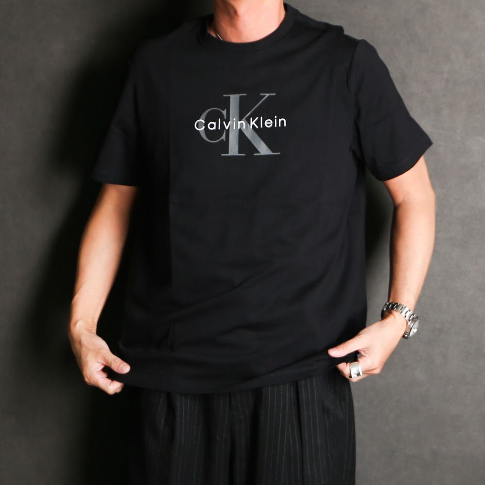【 】◆CK Jeans ロゴパッチTシャツ◆送料無料◆ Calvin Klein Jeans】ロゴパッチ ワッフル長袖Tシャツ(送料込
