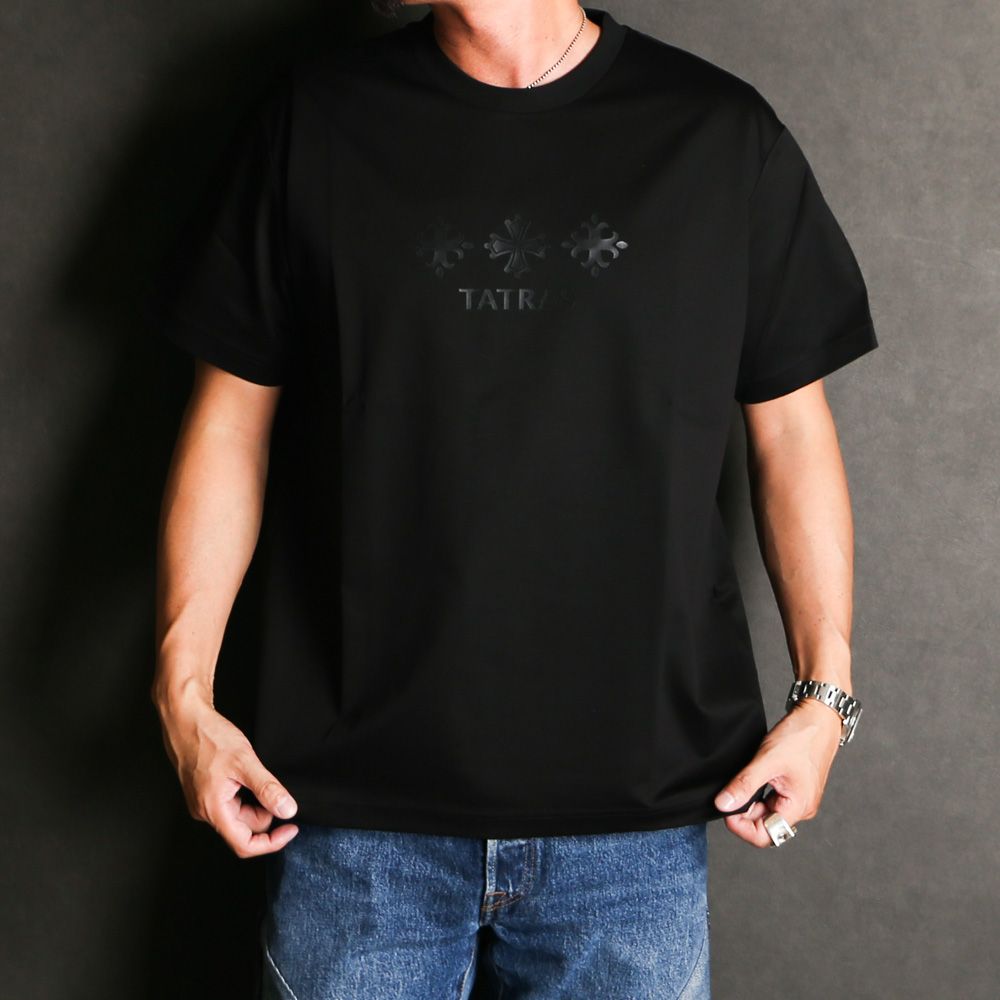 2.4万　TATRAS 2025年モデル　ブラックTシャツ ほぼ新品】2025年式 XL タトラス AION Tシャツ 両面 ロゴ 黒