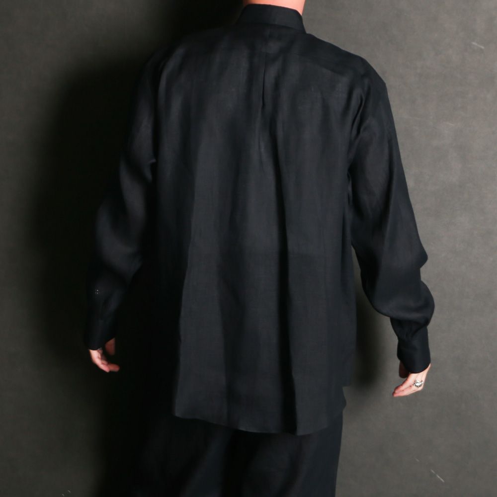 COMFORT FIT SHIRT - BLACK / ヘンプ細布 - コンフォートフィットシャツ / A26A22SH01C
