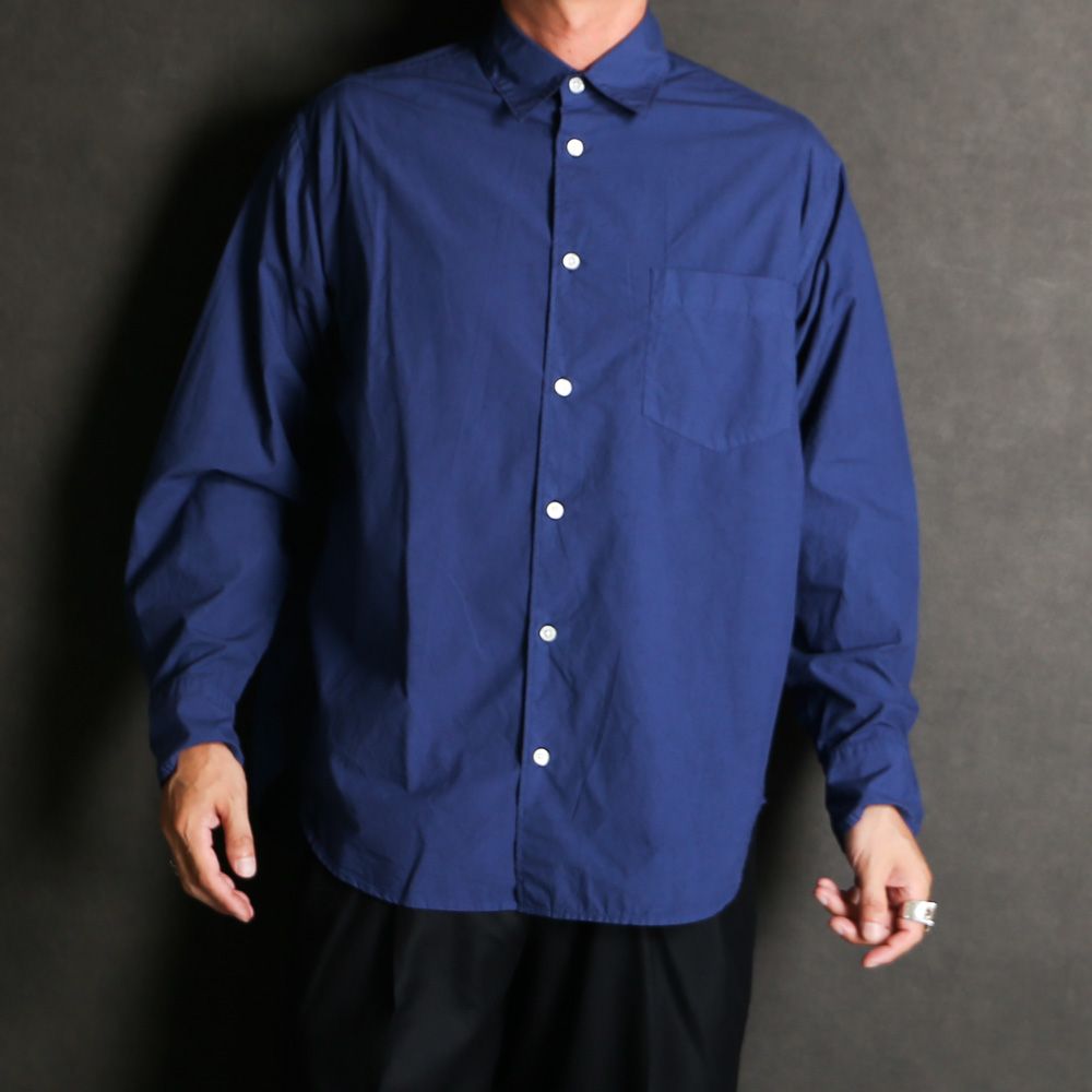 REGULAR COLLAR SHIRT - BLUE / オーガニックコットンシルク120/2タイプライター - レギュラーカラーシャツ / M25C13SH01C