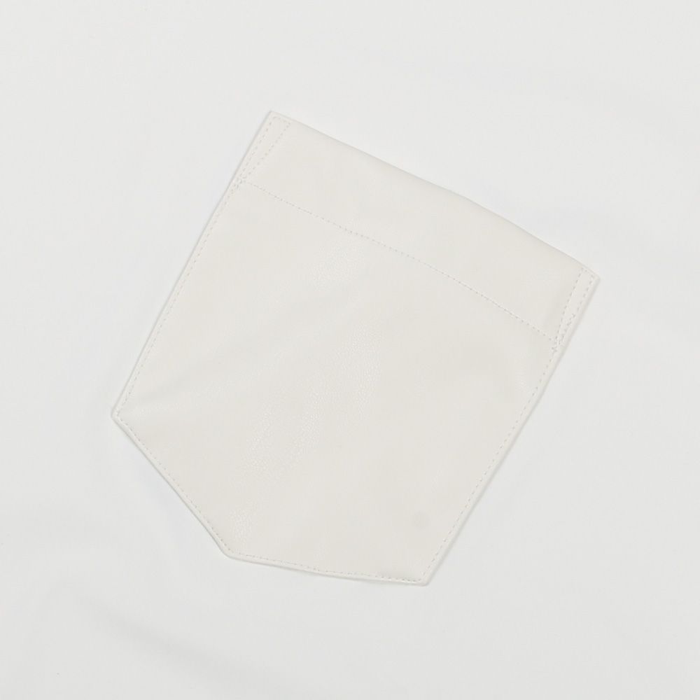【ラスト1点-サイズ3】 leather pocket overnylon T - WHITE / エコレザーポケット ルーズTシャツ / RC35-T-005