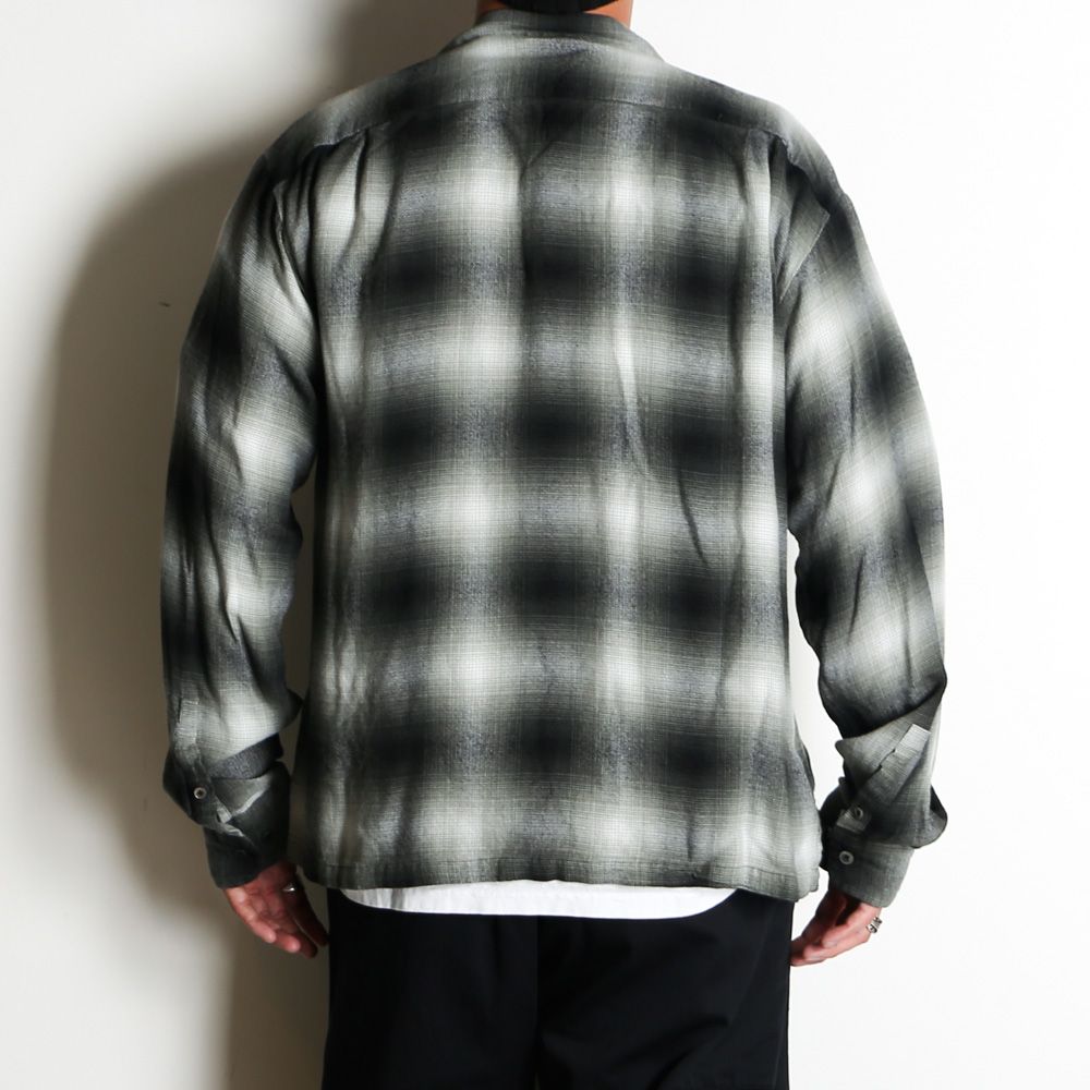 R.Flannel Ombre Open Collar SH - BLT / 2604-5002