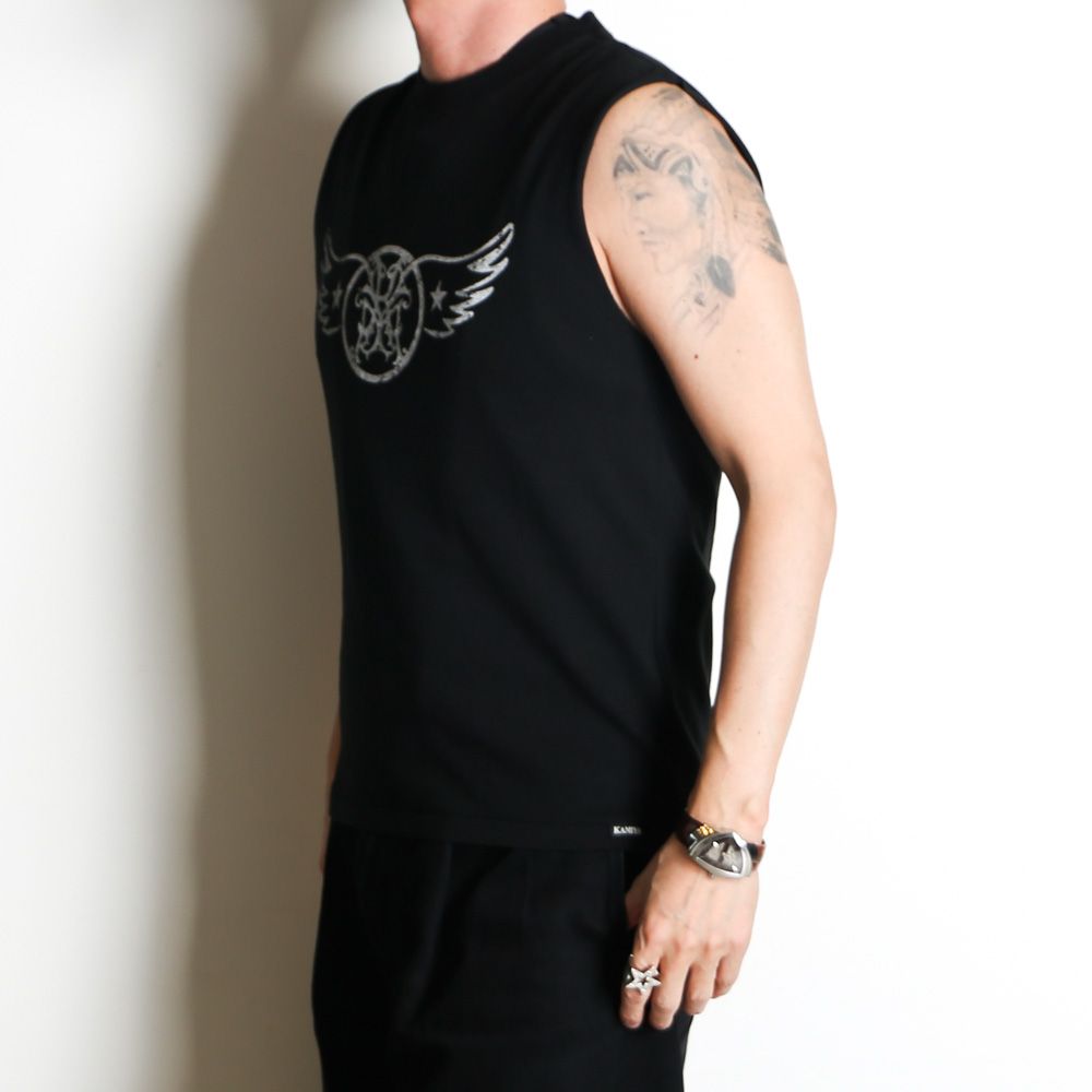 “AERO-KMY” Short N/S Tee T/C - BLACK / ノースリーブ Tシャツ / G16TS093