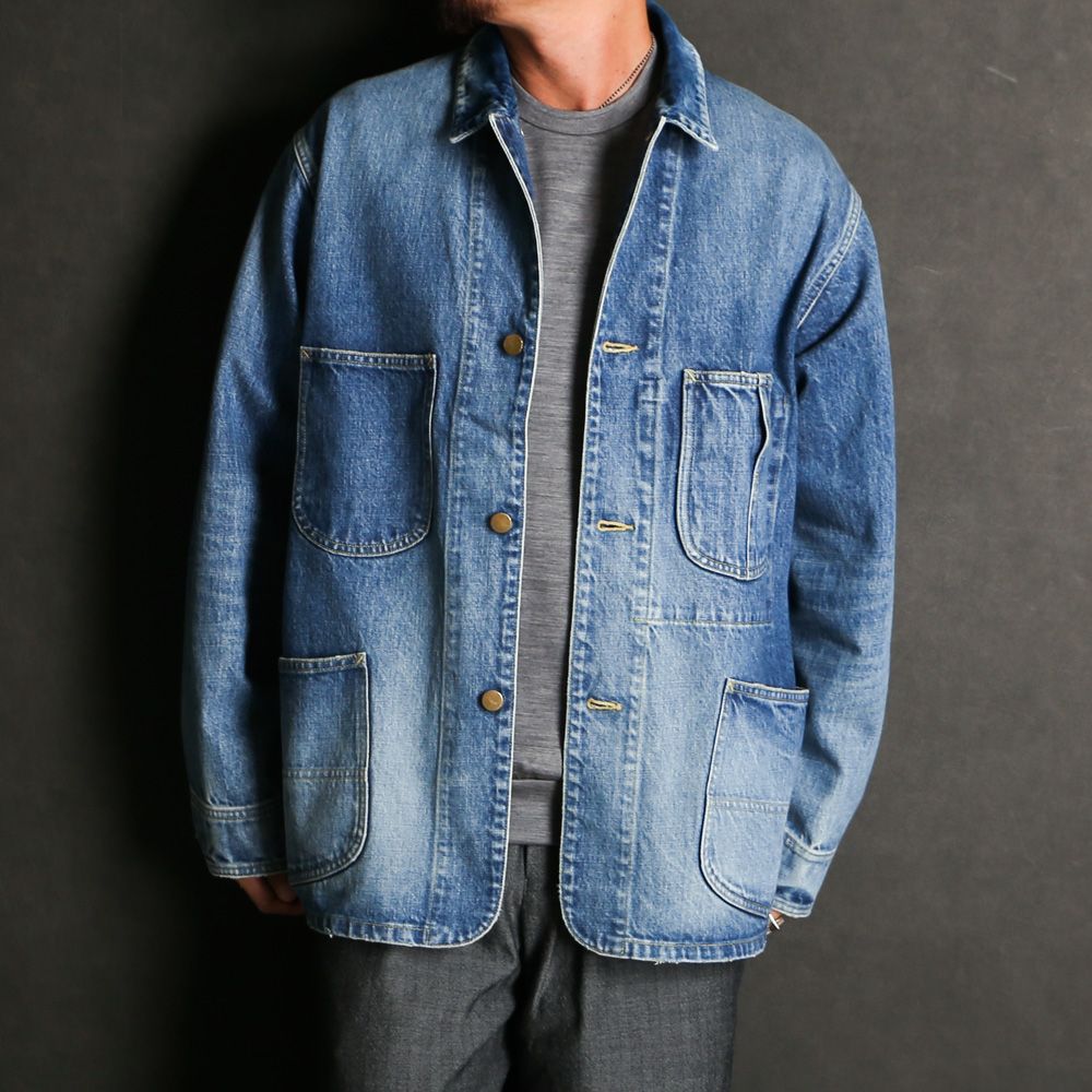 COVERALL JACKET - USED WASHED / オーガニックコットン 13.5oz セルビッチデニム - カバーオールジャケット / M25C02BL01C