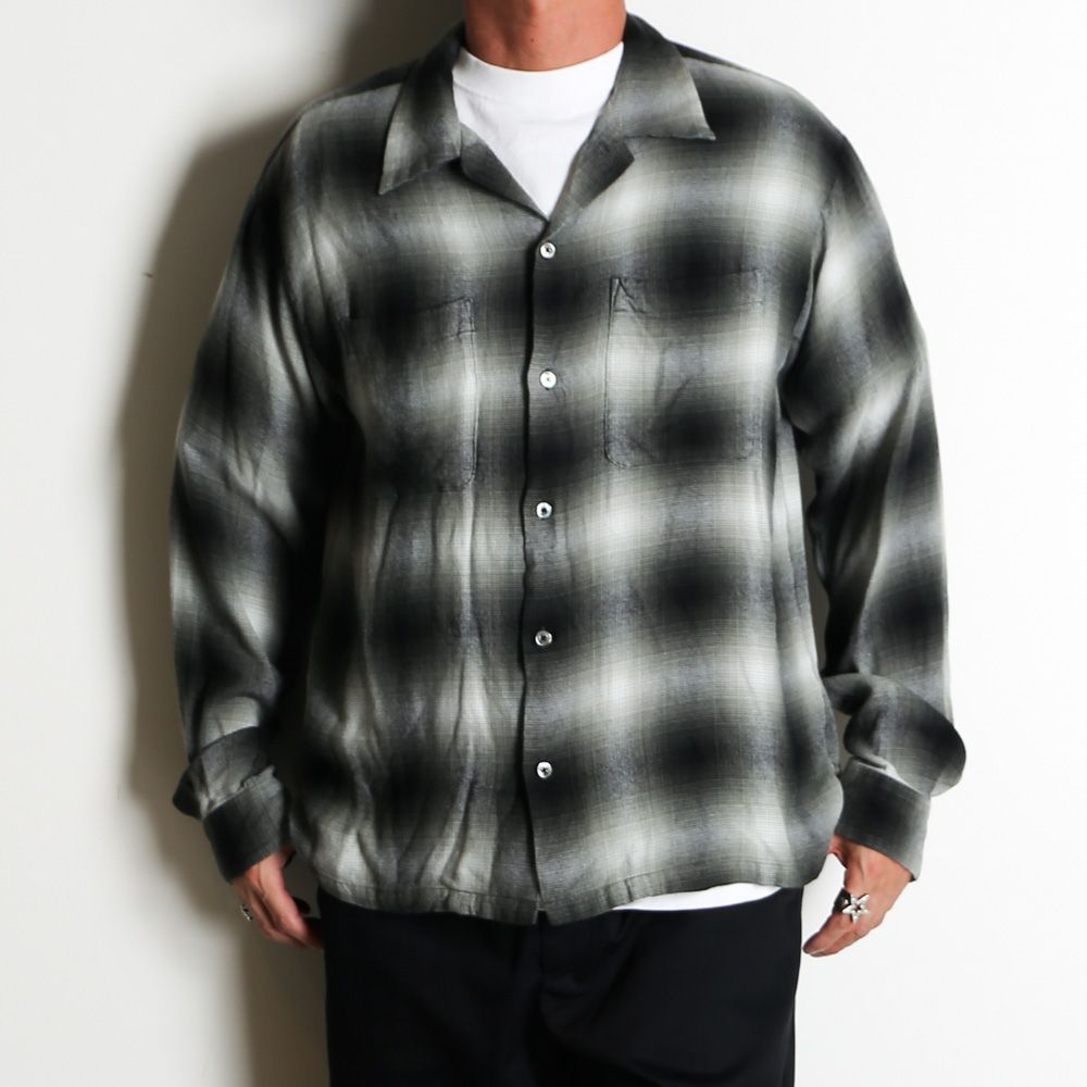 R.Flannel Ombre Open Collar SH - BLT / 2604-5002