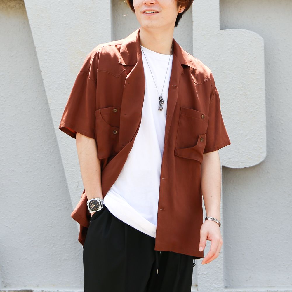 TE TWILL WIDE WESTERN H/S SH / ウエスタンヨーク ワイドシルエットシャツ / 379116