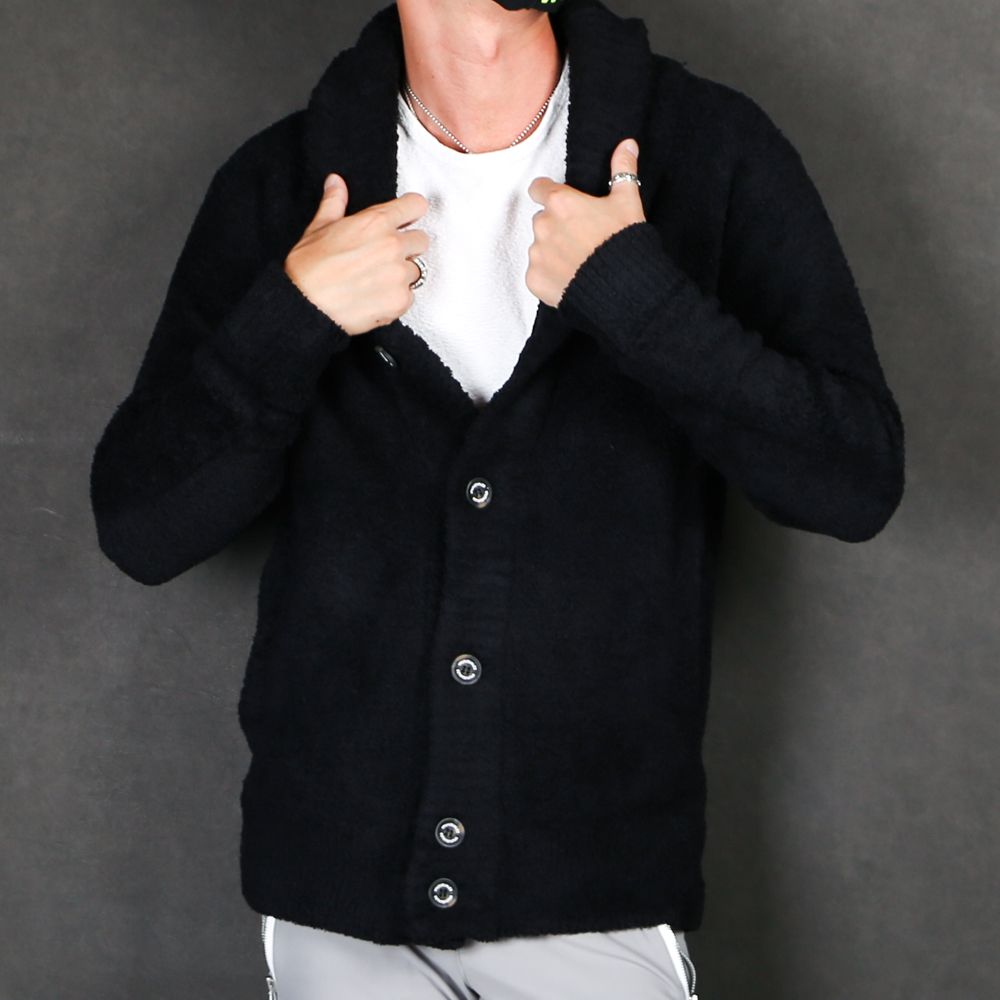 LOGO KNIT SHAWL CARDIGAN / ビッグロゴ ニットショールカーディガン / USK-20011
