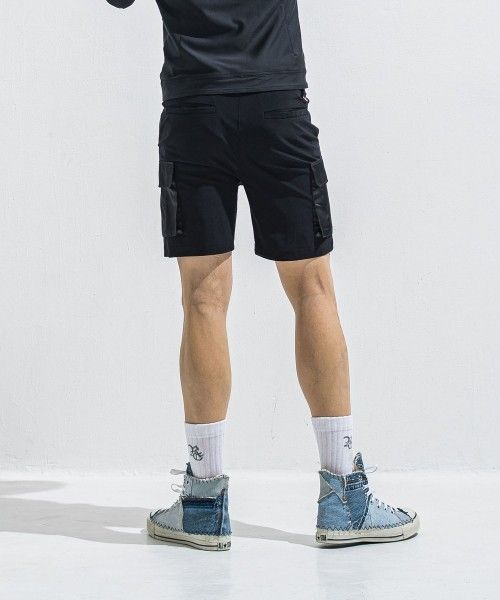 DARRELL CARGO SHORTS - BLACK / カーゴ ショートパンツ / RC40-HP-005
