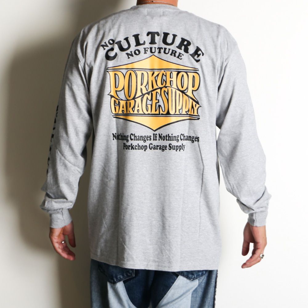 WAVE LOGO L/S TEE - GRAY / ロングスリーブTシャツ